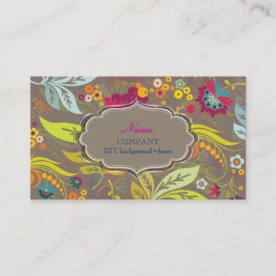 Carte De Visite PixDezines Flore rétro/DO-IT-YOURSELF couleur arri