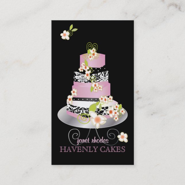 Carte De Visite PixDezines fondant rose gâteau mariage/do-it-yours (Devant)
