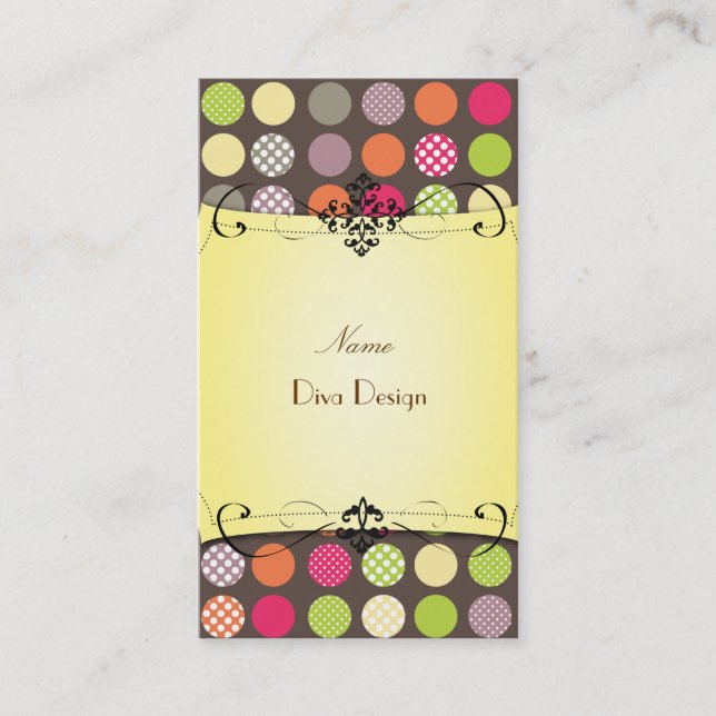 Carte De Visite PixDezines Funky Pois BusinessCard (Devant)