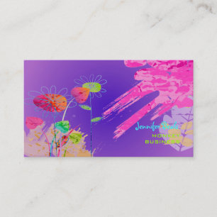 Carte De Visite PixDezines Grunge Floral ♥