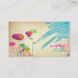 Carte De Visite PixDezines Grunge Vintage Floral   