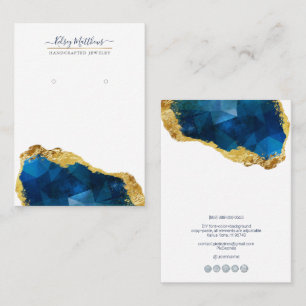 Carte De Visite PixDezines H2 Quartz Cristal Saphir Bleu Or Bu