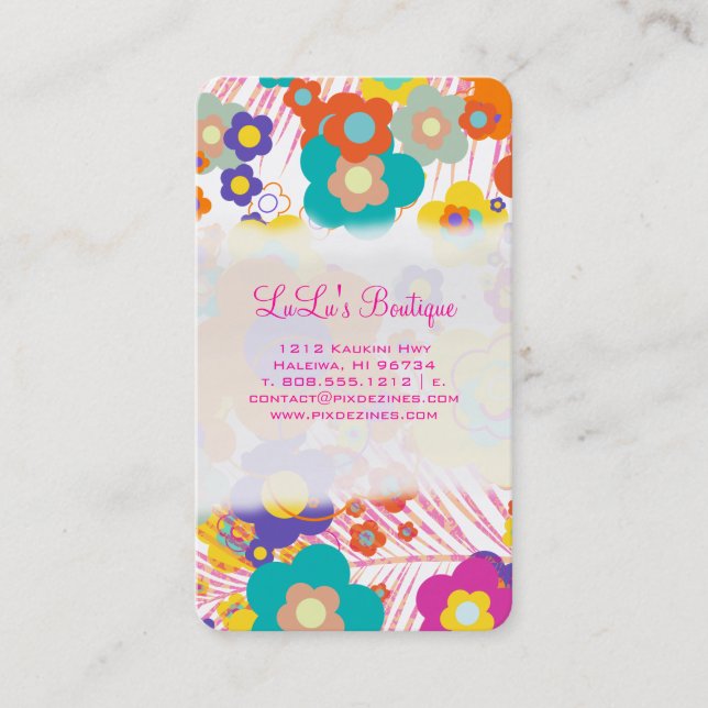 Carte De Visite PixDezines Hawaii Mod Daisies (Devant)