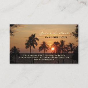 Carte De Visite PixDezines Hawaiian Beach Sunset