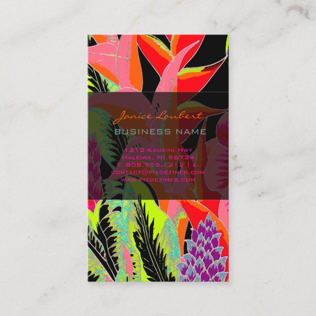 Carte De Visite PixDezines Hawaiian Jungle 3 - arrière - plan pers (Devant)