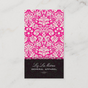 Carte De Visite PixDezines Hot rose+blanc Desiree Vintage Damask
