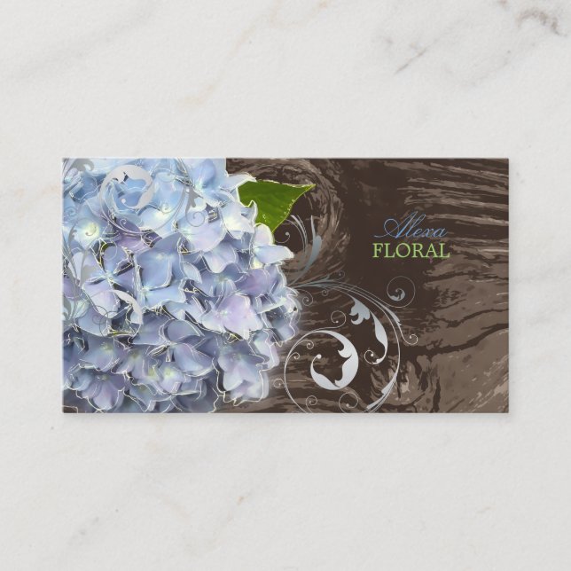 Carte De Visite PixDezines hydrangées bleues, fleuristes/panneaux  (Devant)