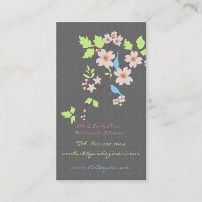Carte De Visite PixDezines inséparables+dogwood branches/do-it-you (Devant)