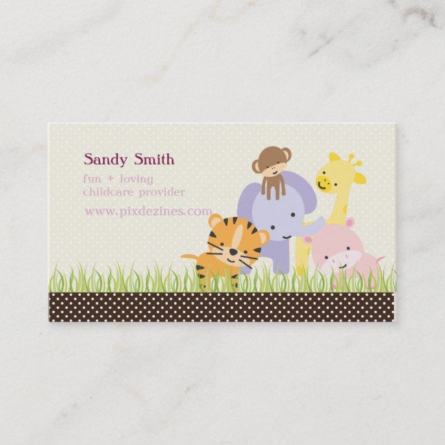 Carte De Visite PixDezines Jungle of Fun Daycare (Devant)