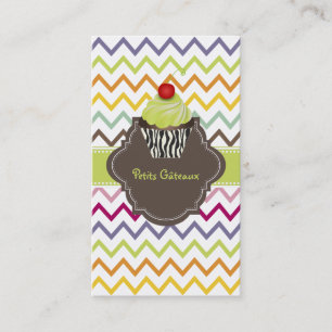 Carte De Visite PixDezines keylime tourne cupcake+chevron