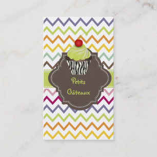 Carte De Visite PixDezines keylime tourne cupcake+chevron