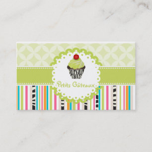 Carte De Visite PixDezines keylime tourne cupcake+stripes