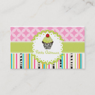 Carte De Visite PixDezines keylime tourne cupcake+stripes