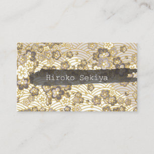 Carte De Visite PixDezines kimono/faux chirimen/sakura