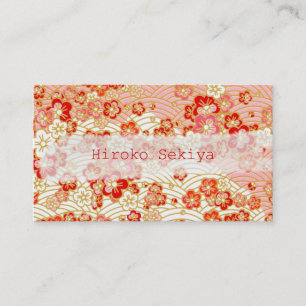 Carte De Visite PixDezines kimono/faux chirimen/sakura