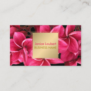 Carte De Visite PixDezines Kona Plumeria rose et Faux Gold