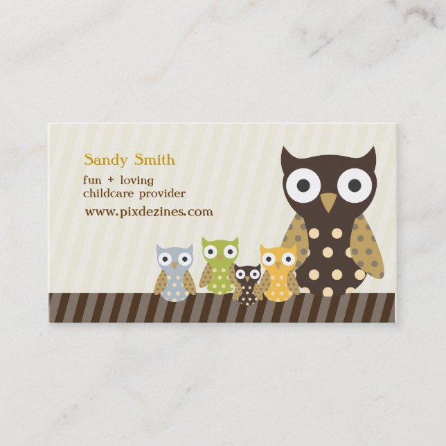 Carte De Visite PixDezines La garderie de Whoot (Devant)