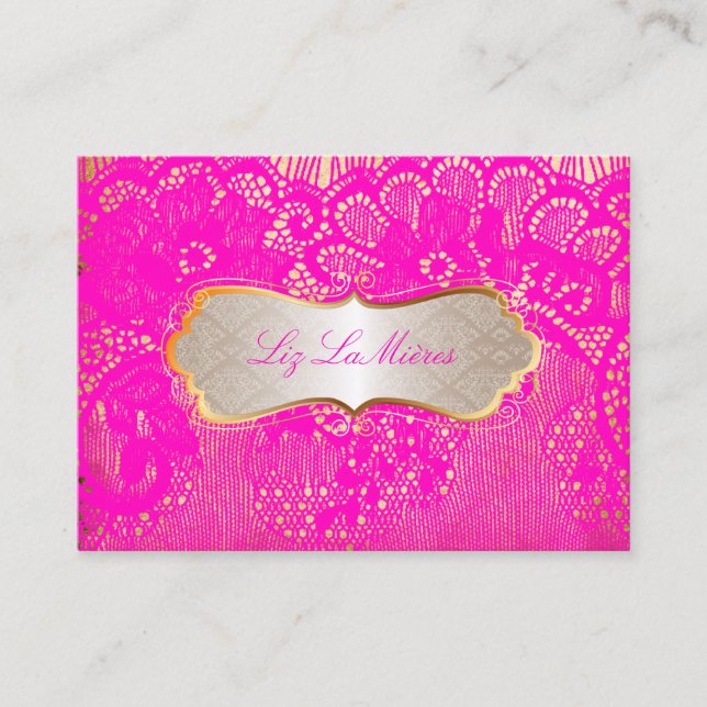 Carte De Visite PixDezines LACE ROSE CHAUDE (Devant)