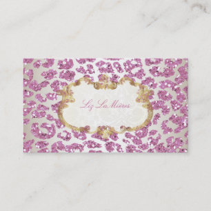Carte De Visite PixDezines léopard rose/champagne