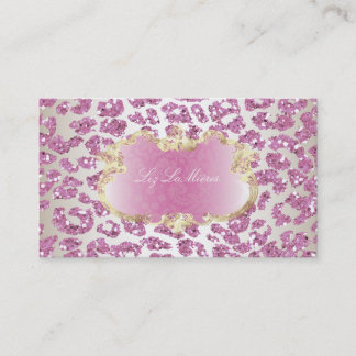 Carte De Visite PixDezines léopard rose/champagne