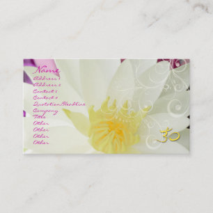 Carte De Visite PixDezines lotus blancs/nénuphars + tourbillons de