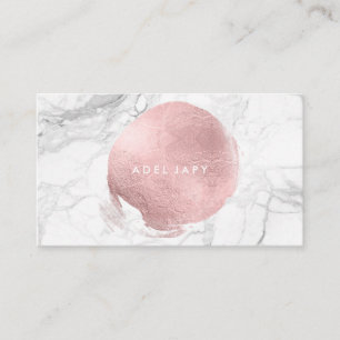 Carte De Visite PixDezines Marble+Faux Rose Gold Foil