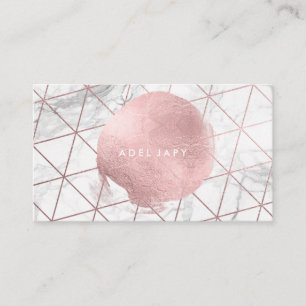 Carte De Visite PixDezines Marble+Faux Rose Gold Foil