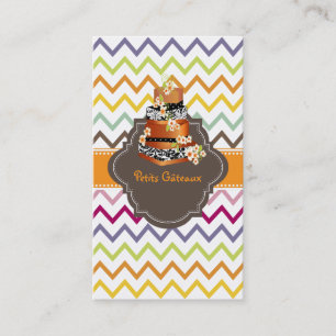 Carte De Visite PixDezines mariage damassé cake+chevron