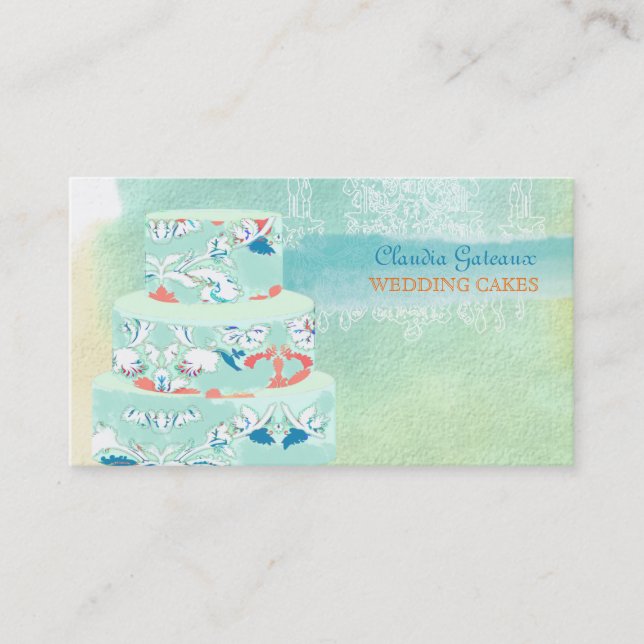 Carte De Visite PixDezines mariages gâteaux/aquarelle affecte (Devant)