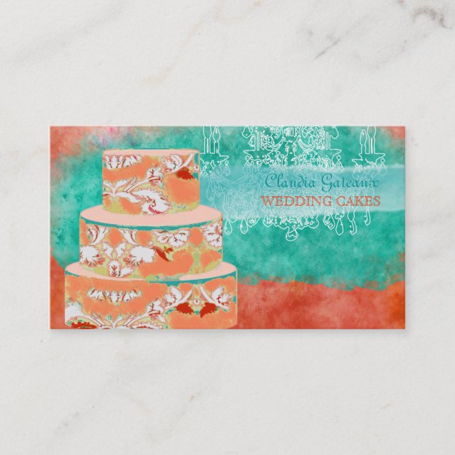 Carte De Visite PixDezines mariages gâteaux/aquarelle affecte (Devant)