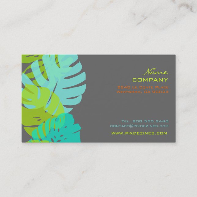 Carte De Visite PixDezines Monstera, feuillage tropical rétro (Devant)
