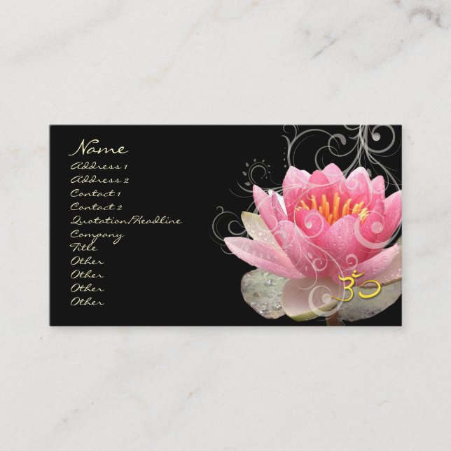 Carte De Visite PixDezines nénuphars roses + tourbillons de nacre (Devant)