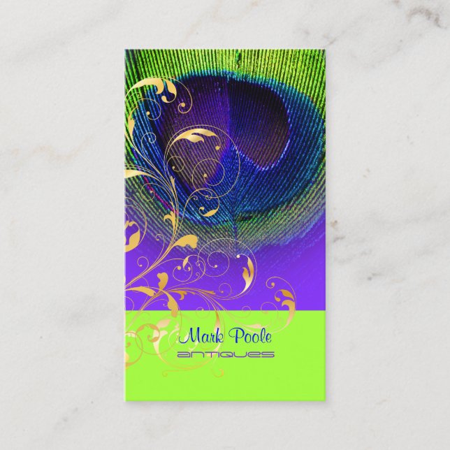 Carte De Visite PixDezines néon paon oeil/filigree (Devant)