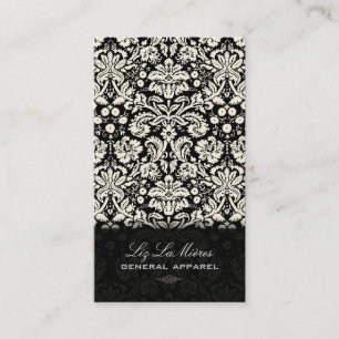 Carte De Visite PixDezines Noir+Blanc Désir Vintage Damas