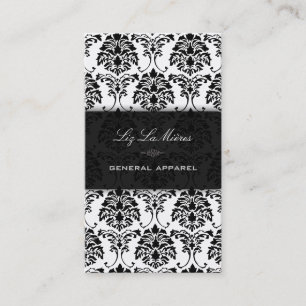 Carte De Visite PixDezines noir+blanc Florentius Vintage Damask