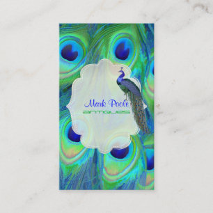 Carte De Visite PixDezines paons cobalt bleu/aquarelle