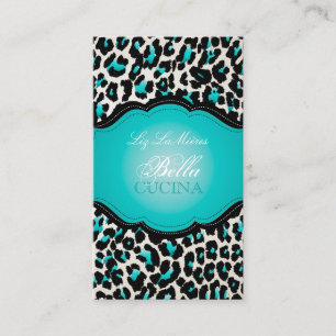 Carte De Visite PixDezines Papier Sassy au guépard/turquoise/do-it