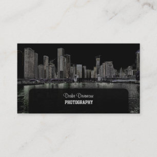 Carte De Visite PixDezines paysage urbain, Lakeshore, Chicago/noir