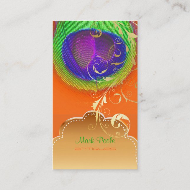 Carte De Visite PixDezines Peacock eye+filigree swils (Devant)