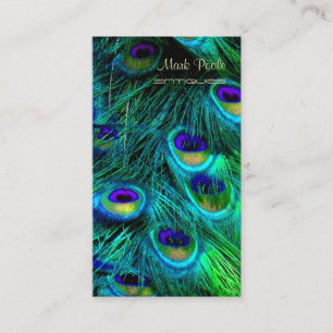Carte De Visite PixDezines PEACOCK FEATHER/COBALT/AQUA