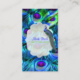 Carte De Visite PixDezines Peacock Feather/ Cobalt Blue