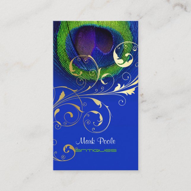 Carte De Visite PixDezines Peacock oeil/cobalt+émeraude (Devant)