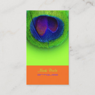 Carte De Visite PixDezines Peacock oeil/cobalt+néon vert
