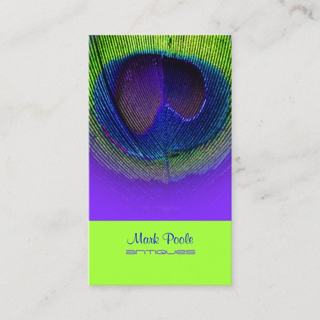 Carte De Visite PixDezines Peacock oeil/violet+cobalt+vert néon (Devant)