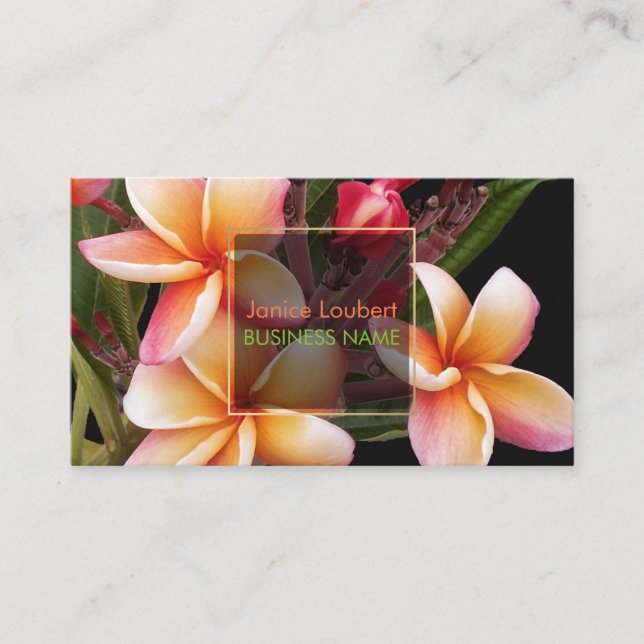 Carte De Visite PixDezines PENANG PEACH PLUMERIAS (Devant)