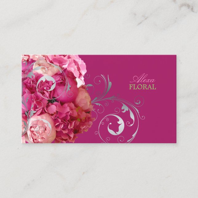 Carte De Visite PixDezines Peonies/Hydrangeas/do-it-yourself arriè (Devant)