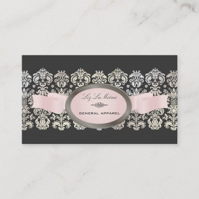 Carte De Visite PixDezines perle, Isabella dentelle Damask/do-it-y (Devant)
