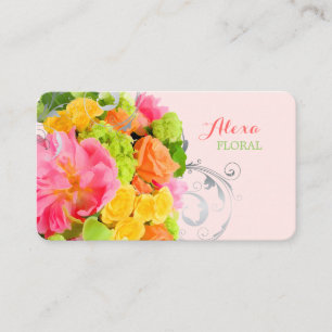 Carte De Visite PixDezines pivoines+roses/do-it-yourself arrière -