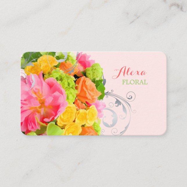 Carte De Visite PixDezines pivoines+roses/do-it-yourself arrière - (Devant)