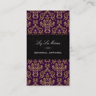 Carte De Visite PixDezines Plum+Gold Arianna Vintage Damask